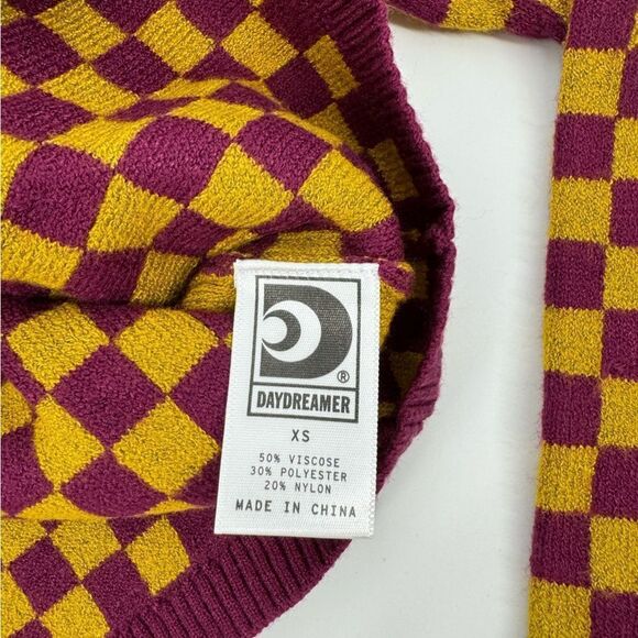 Daydreamer Fig Check Fitted Pullover Sweater New XS - Picture 10 of 11